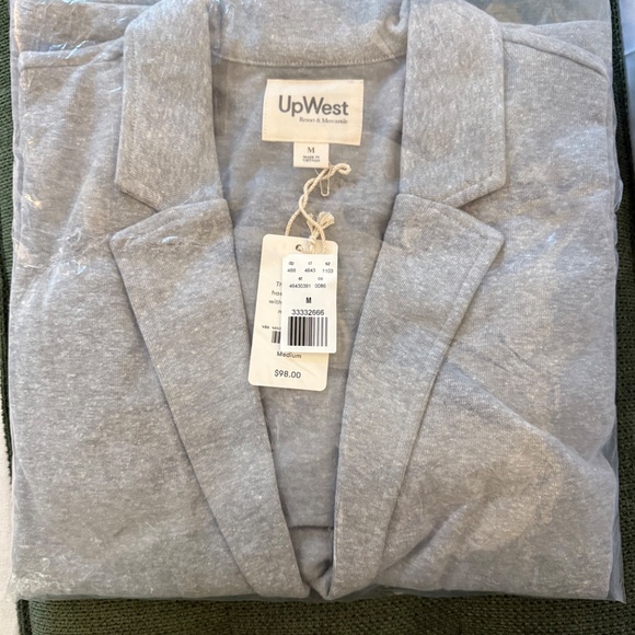 🪴 Hemp Fleece Sweatshirt Blazer | UpWest | Medium Heather Grey | NWT (Size M) - Picture 4 of 4